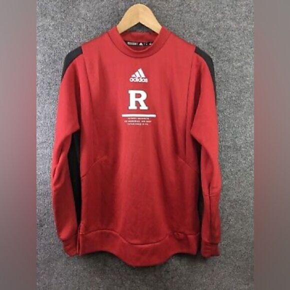 Adidas Red Pullover Sweater "Rutgers University" - Picture 1 of 3